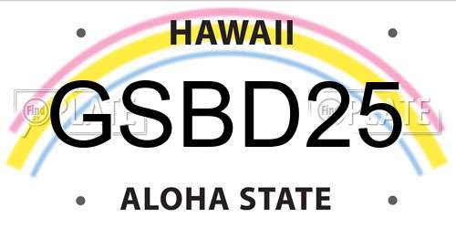 GSBD25 Hawaii License Plate