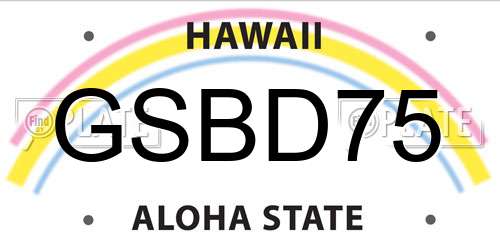GSBD75 Hawaii License Plate