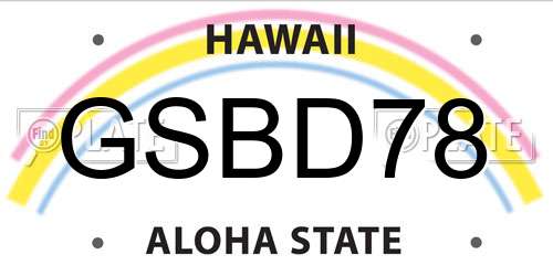 GSBD78 Hawaii License Plate