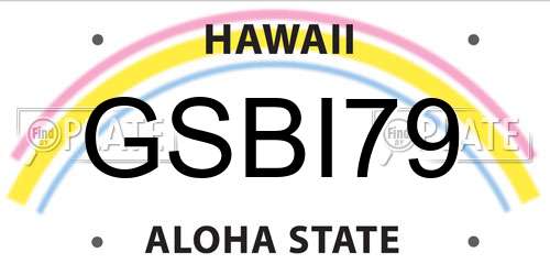 GSBI79 Hawaii License Plate