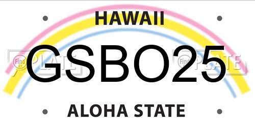 GSBO25 Hawaii License Plate