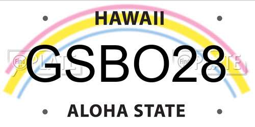 GSBO28 Hawaii License Plate
