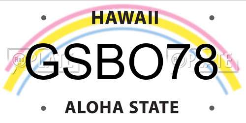 GSBO78 Hawaii License Plate
