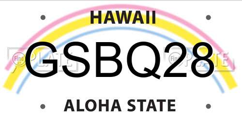 GSBQ28 Hawaii License Plate