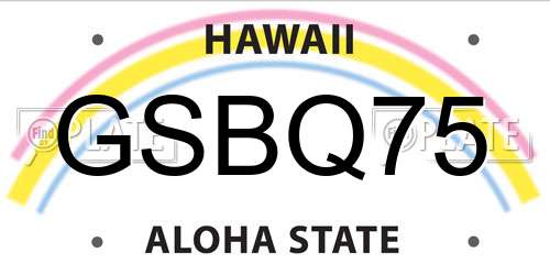 GSBQ75 Hawaii License Plate