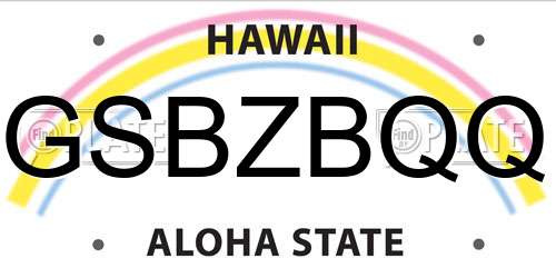 GSBZBQQ Hawaii License Plate