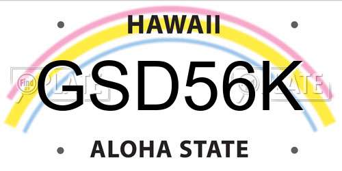 GSD56K Hawaii License Plate