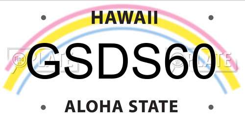 GSDS60 Hawaii License Plate