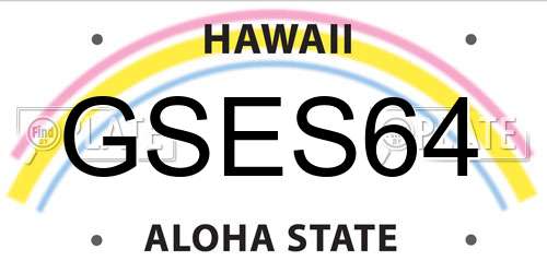 GSES64 Hawaii License Plate