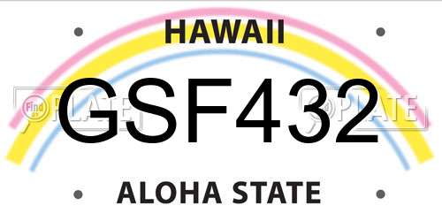 GSF432 Hawaii License Plate