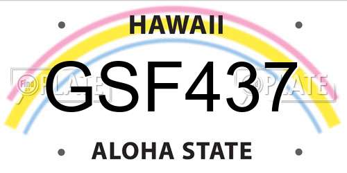 GSF437 Hawaii License Plate