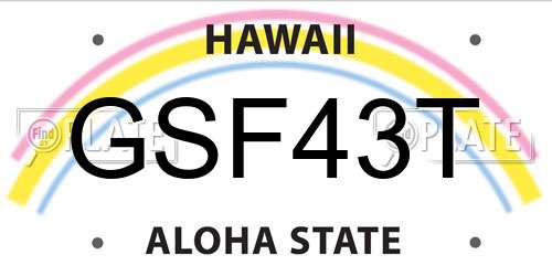 GSF43T Hawaii License Plate
