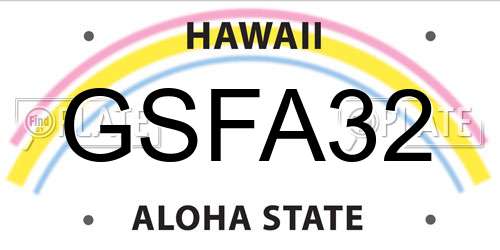 GSFA32 Hawaii License Plate
