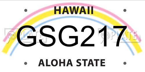 GSG217 Hawaii License Plate