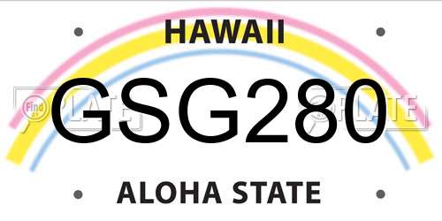 GSG280 Hawaii License Plate