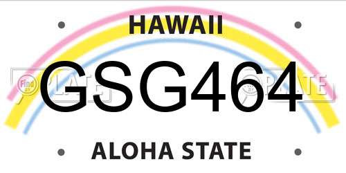 GSG464 Hawaii License Plate