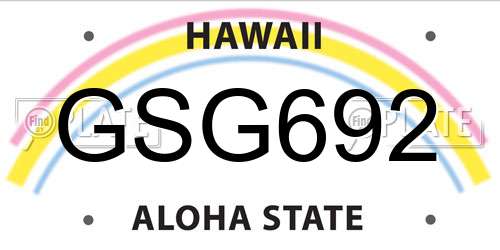 GSG692 Hawaii License Plate