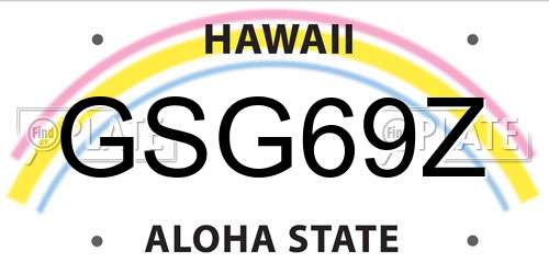 GSG69Z Hawaii License Plate