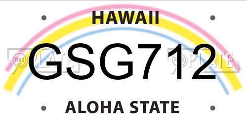 GSG712 Hawaii License Plate