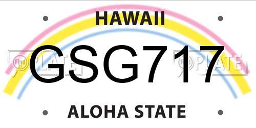 GSG717 Hawaii License Plate