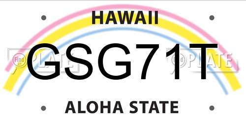 GSG71T Hawaii License Plate