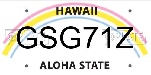 GSG71Z Hawaii License Plate