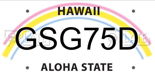 GSG75D Hawaii License Plate