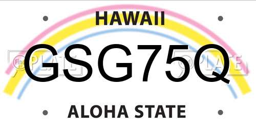 GSG75Q Hawaii License Plate
