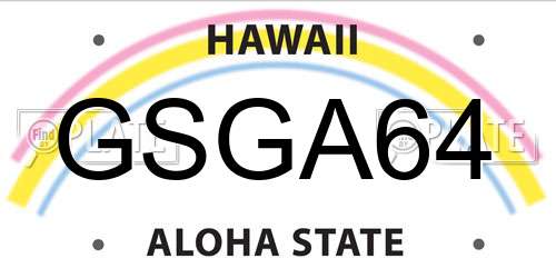 GSGA64 Hawaii License Plate