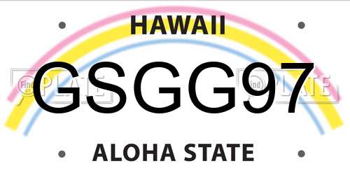 GSGG97 Hawaii License Plate