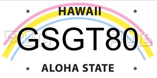 GSGT80 Hawaii License Plate