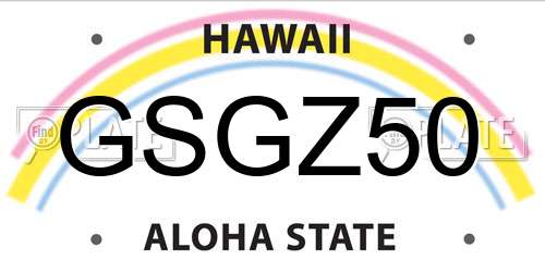 GSGZ50 Hawaii License Plate