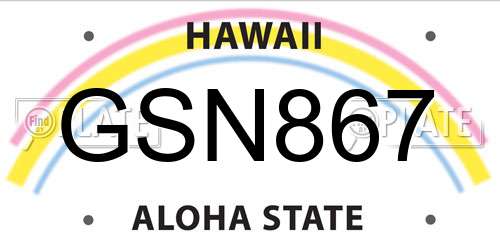 GSN867 Hawaii License Plate