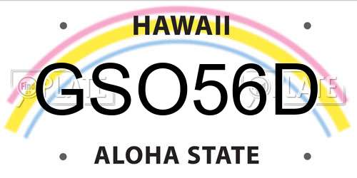 GSO56D Hawaii License Plate