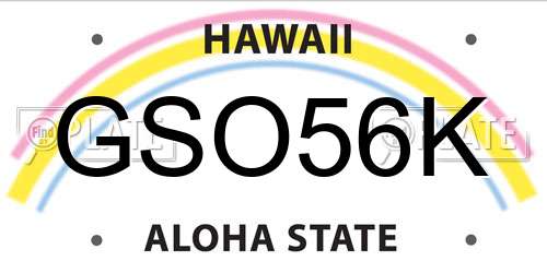 GSO56K Hawaii License Plate