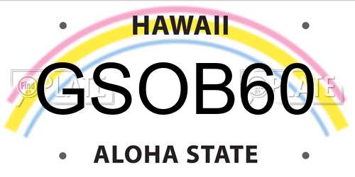 GSOB60 Hawaii License Plate