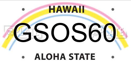 GSOS60 Hawaii License Plate