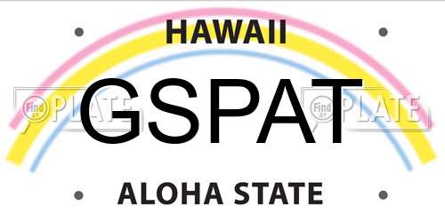 GSPAT Hawaii License Plate
