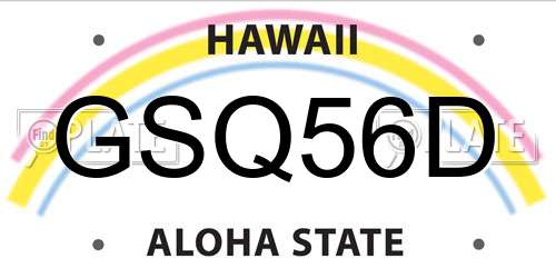 GSQ56D Hawaii License Plate
