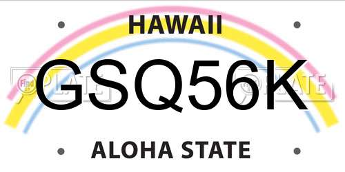 GSQ56K Hawaii License Plate