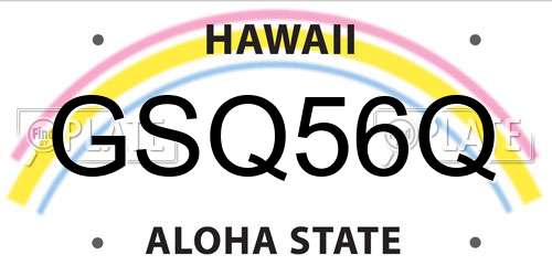 GSQ56Q Hawaii License Plate