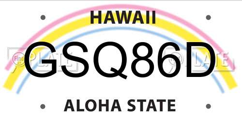 GSQ86D Hawaii License Plate