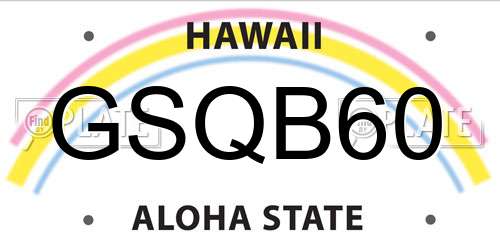 GSQB60 Hawaii License Plate