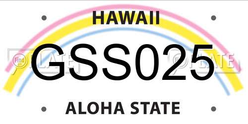 GSS025 Hawaii License Plate