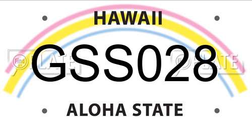 GSS028 Hawaii License Plate