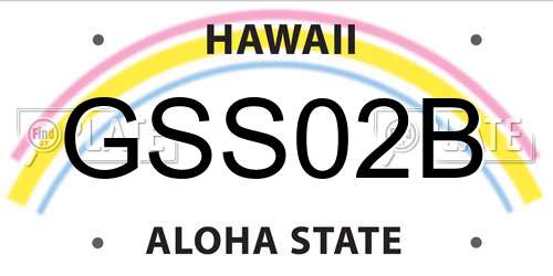 GSS02B Hawaii License Plate