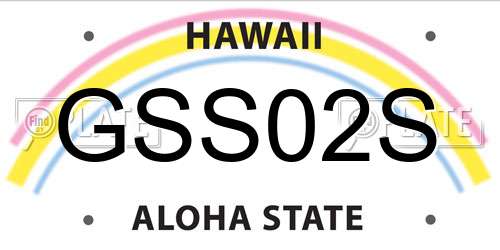 GSS02S Hawaii License Plate