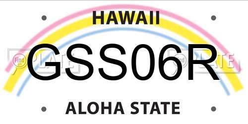 GSS06R Hawaii License Plate