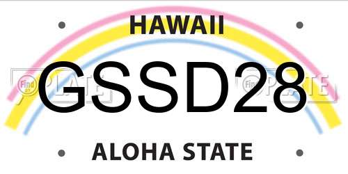 GSSD28 Hawaii License Plate