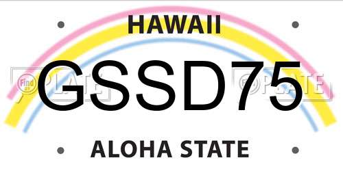 GSSD75 Hawaii License Plate
